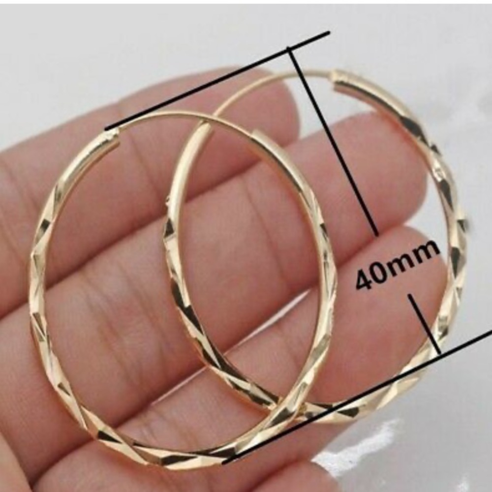 NEW 18k gold plated hoop earrings - Picture 2 of 4